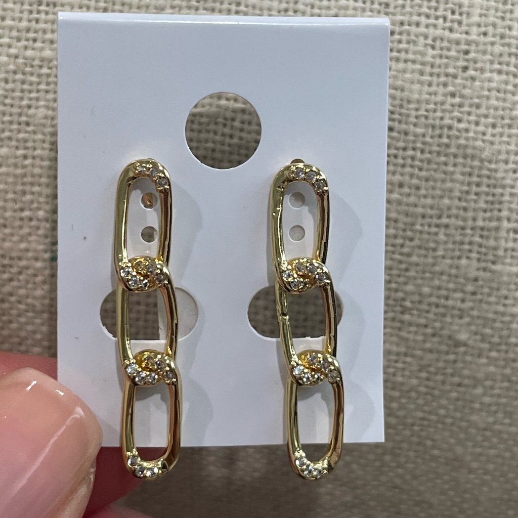 Link Drop Earrings Gold Plated